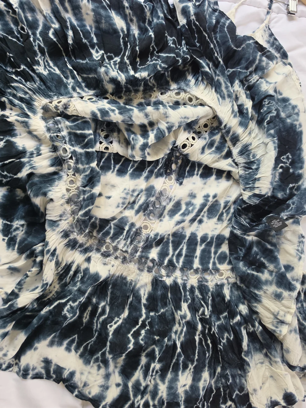 Raviya Navy & White Tie-Die Cover Up Dress - Picture 10 of 10